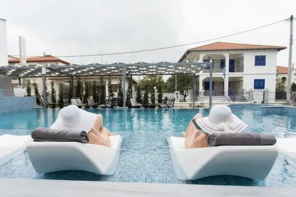 behind the pool